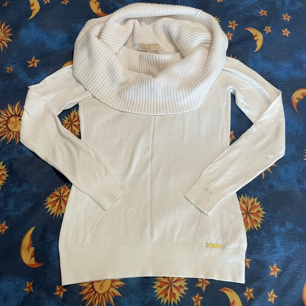 Ivanka Trump White Cowl-Neck Sweater